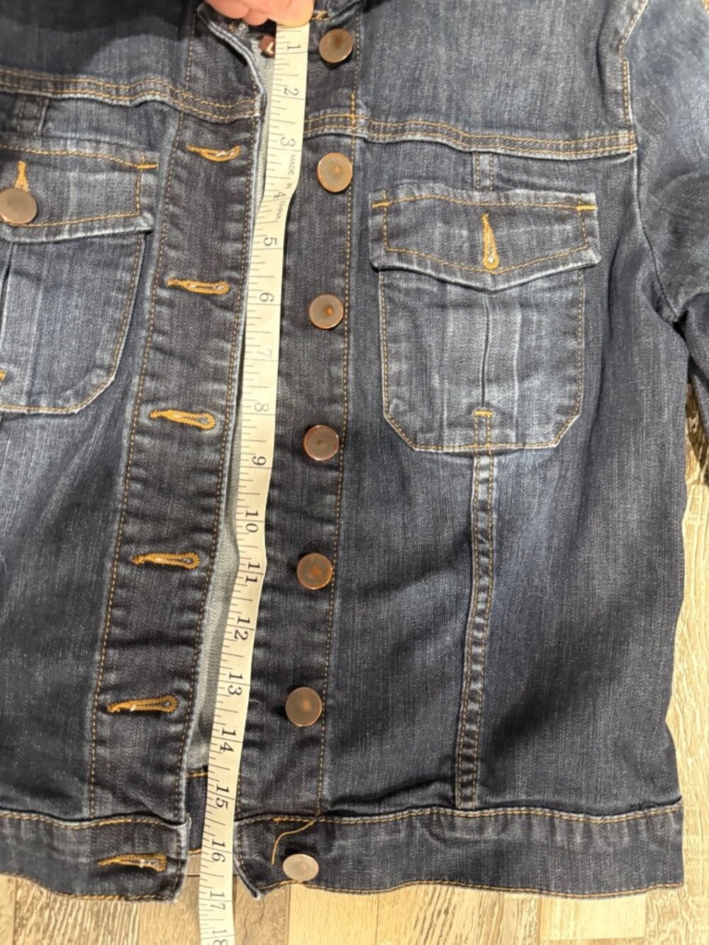 Kut From The Kloth Womens Dark Wash Denim Jacket Large Button Front Classic Styl - Picture 4 of 8